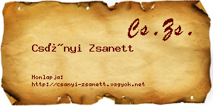 Csányi Zsanett névjegykártya